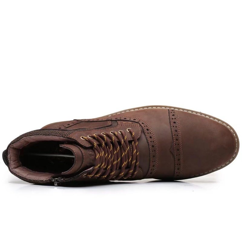 Arkbird Mens Chelsea Boots, Stylish and Comfort Leather Chukka Ankle Boots with Zipper (Coffee 8) - Image 4